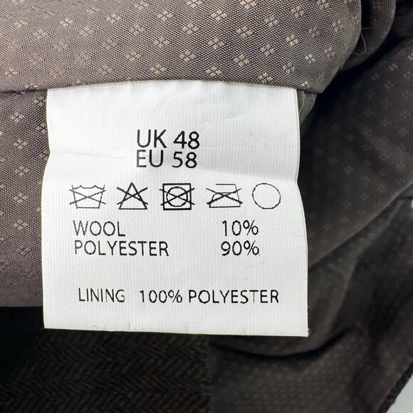 Emerald Isle Weaving Mens Wool Tweed Herringbone Waistcoat Vest Sz 48 Brown - Picture 6 of 6